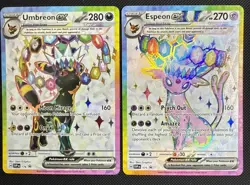 Pokemon Umbreon and Espeon Black Star Promo SVP175 SVP176 Figure Collection NM - Image 1