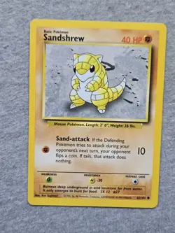 Pokemon TCG Sandshrew Base Set 62/102 Regular Unlimited Common - Image 1