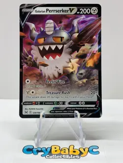 Pokemon Galarian Perrserker V 129/196 Lost Origin Sword & Shield ULTRA RARE - Image 1