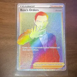 Pokemon Boss's Orders Giovanni 200/192 Rebel Clash Secret Rare Holo - Image 1