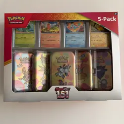 Pokemon SV 151 Costco Exclusive 5-Pack Mini Tin Set - SEALED - Image 1