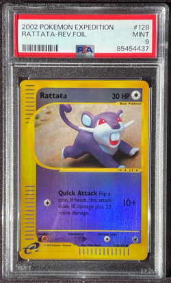 Pokemon Expedition 2002 Rattata 128/165 Reverse Holo PSA 9 - Image 1