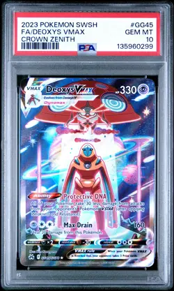 2023 POKEMON SWORD & SHIELD CROWN ZENITH #GG45 FULL ART/DEOXYS VMAX PSA 10 - Image 1