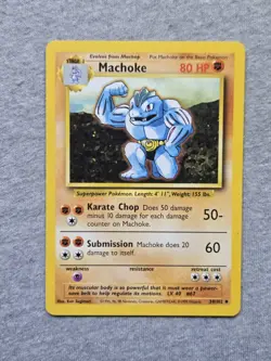 Pokemon TCG Machoke Base Set 34/102 Regular Unlimited Uncommon 1999 - Image 1