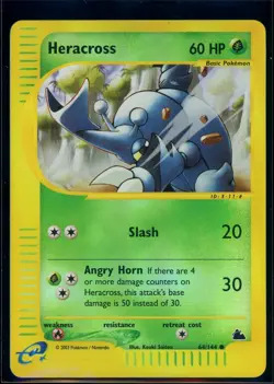 Pokemon SKYRIDGE - #64/144 Heracross - Reverse Holo - ENG - Lightly Played+ - Image 1