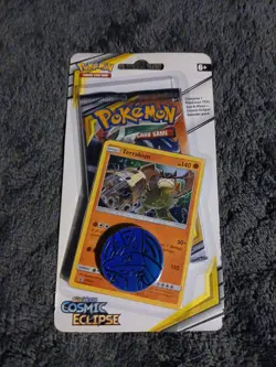 Pokemon Sun & Moon Cosmic Eclipse Sealed Blister Pack Terrakion Promo Coin New - Image 2