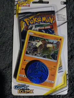 Pokemon Sun & Moon Cosmic Eclipse Sealed Blister Pack Terrakion Promo Coin New - Image 3