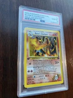 2000 POKEMON GYM CHALLENGE HOLO-1ST ED #2 BLAINE'S CHARIZARD PSA 10 - Image 2