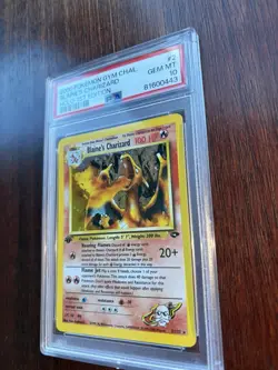 2000 POKEMON GYM CHALLENGE HOLO-1ST ED #2 BLAINE'S CHARIZARD PSA 10 - Image 3