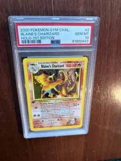2000 POKEMON GYM CHALLENGE HOLO-1ST ED #2 BLAINE'S CHARIZARD PSA 10 - Image 5