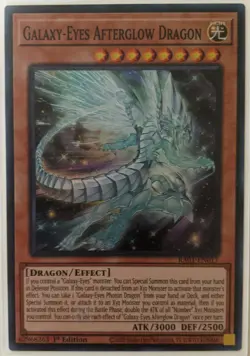 YuGiOh Galaxy-Eyes Afterglow Dragon Super Rare 1st Edition RA01-EN017 - Image 1