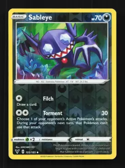 Sableye Reverse 105/185 Vivid Voltage English Pokemon Card TCG - Image 1