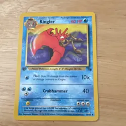 Pokemon TCG Kingler Fossil 38/62 Uncommon 1st Edition Stage 1 60 HP Regular - Image 1