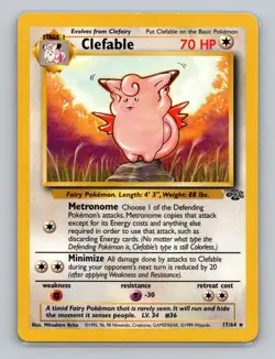Clefable 17/64 Non Holo Rare Pokemon TCG WOTC Unlimited Jungle Light Play LP - Image 1