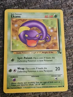 Ekans 46/62 Pokemon Fossil Common Non Holo 1999 - Image 1