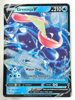 Greninja V 073/264 Ultra Rare Fusion Strike Pokemon TCG Pack Fresh Near Mint NM - Image 1