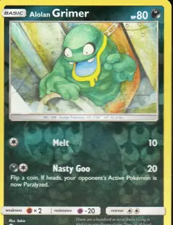 Alolan Grimer Reverse Holo - 130/236- Cosmic Eclipse Pokemon - Image 1