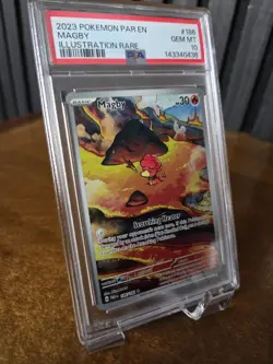 Pokemon Magby 186/182 SV04 Paradox Rift Illustration Rare Holo PSA 10 2023 - Image 2