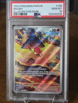 Pokemon Magby 186/182 SV04 Paradox Rift Illustration Rare Holo PSA 10 2023 - Image 4