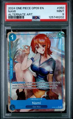 2024 ONE PIECE OP09-EMPERORS IN THE NEW WORLD ALTERNATE ART #050 NAMI PSA 9 - Image 1