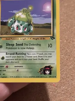 Erika’s Bulbasaur 39/132 Set Gym Challenge Card Pokemon English Good Played - Image 3