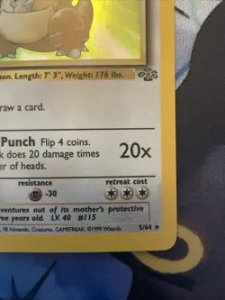 Pokemon TCG Kangaskhan Jungle 5/64 Holo Unlimited Holo Rare - Image 5