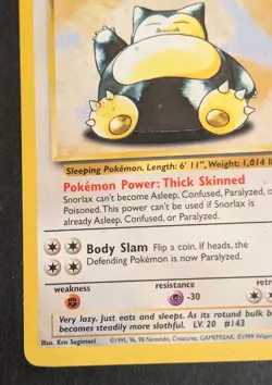 Snorlax - 27/64 - Pokemon Jungle Unlimited Rare Card WOTC MP - Image 3