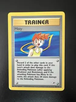 Misty 102/132 - Pokemon Gym Heroes Unlimited Rare Card WOTC - LP/DM - Image 1