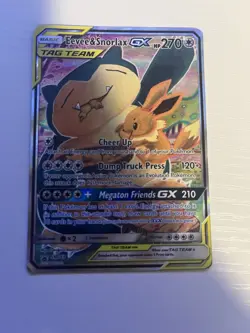 Pokemon Eevee & Snorlax GX TAG TEAM Promo Holo SM169 HP 270 - Image 1