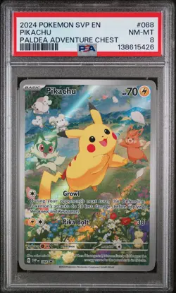 Pokemon Pikachu PSA Graded Slab NM-MT 9 Adventure Chest Black Star Promo 088 - Image 1