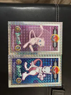Mew And Mewtwo 151 Pocket Monsters Large Card Japanese Pokemon Amada Kaku Menko - Image 1