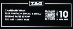 2021 Pokemon SWSH Shining Fates SV107/SV122 Charizard VMAX Shiny Rare TAG 10 - Image 3