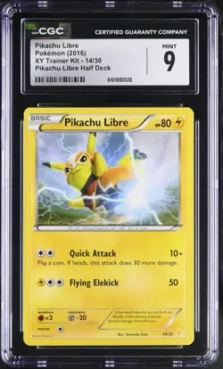 Pikachu Libre 14/30 Half Deck Xy Trainer Kit Pokemon CGC 9 Mint *028 - Image 1