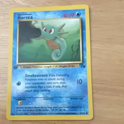 Pokemon TCG Horsea Fossil 49/62 Common 1st Edition 40 HP English 1999 - Image 1
