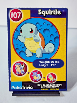 Squirtle #07 Pokemon PokeTrivia Mewtwo Strikes Back Burger King Promo VINTAGE - Image 1