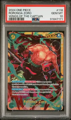 2024 One Piece Op06-Wings Of The Captain Roronoa Zoro PSA 10 #118 - Image 1