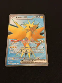 Zapdos EX 192/165 Holo Ultra Rare English S & V 151 - Pokemon Card LP - Image 2