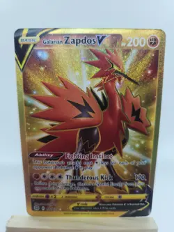 Pokemon Galarian Zapdos V 182/172 Secret Rare Holo Brilliant Stars - Image 1