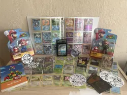 Pokemon Card Lot 80+ Cards Graded Slab Mario Bonus Mixed Lot - Image 1