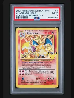 PSA 9 2021 POKEMON CELEBRATIONS CLASSIC COLLECTION CHARIZARD HOLO # 4 - Image 1