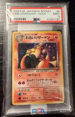 Pokemon TCG Dark Charizard Japanese PSA 9 🌀FULL SWIRL 🌀 - Image 3