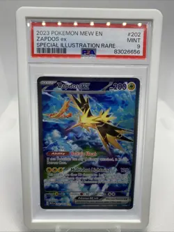 2023 POKEMON MEW EN-151 #202 ZAPDOS ex SPECIAL ILLUSTRATION RARE PSA 9 202/165 - Image 1
