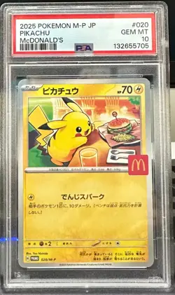 2025 POKEMON JAPANESE M-P PROMO MCDONALD'S #020 PIKACHU PSA 10 - Image 1