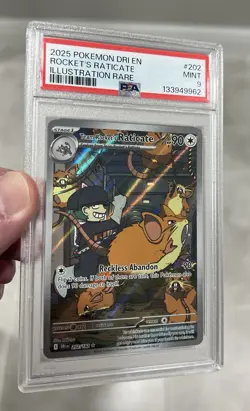 2025 Pokemon Destined Rivals Team Rocket's Raticate 202/182 PSA 9 Mint IR - Image 5