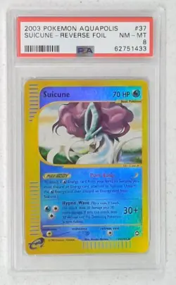 1x V0294: 2003: Suicune: 37/147: Aquapolis: Reverse Holo Rare: PSA: 8: NM-MT: 6 - Image 1