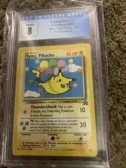 2001 Pokemon Black Star Promo Flying Pikachu #25 Cgc 8 - Image 1