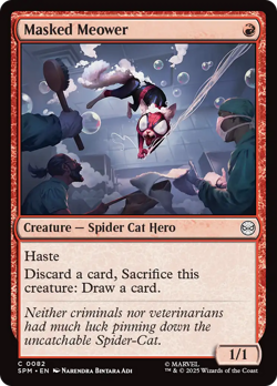 Masked Meower #82 Near Mint FOIL SPM Marvel's Spider-Man Magic MTG - Image 1