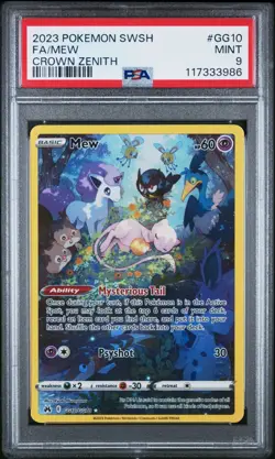 Pokemon PSA 9 MINT Mew GG10/GG70 Crown Zenith Galarian Gallery - Image 3