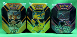 Pokemon TCG V Power Tin Set (3) Pikachu, Eevee, Eternatus V Factory Sealed NEW - Image 1