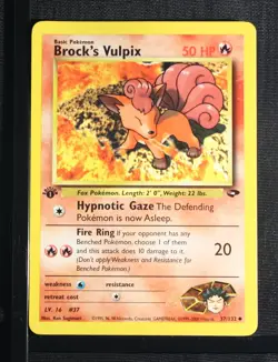 PSA 8 NEAR MINT MINT 2000 Pokemon Gym Challenge #37 Brock's Vulpix 1st Edition - Image 3